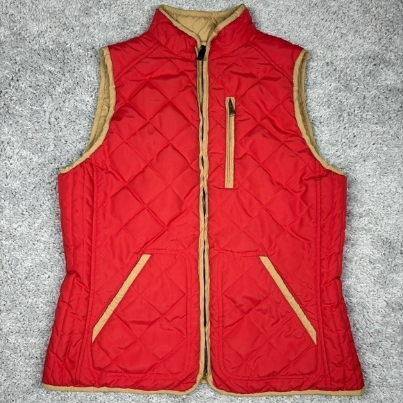 Lauren Ralph Lauren Vest Womens Small Reversible Classic Quilted Outerwear Red - Picture 6 of 9